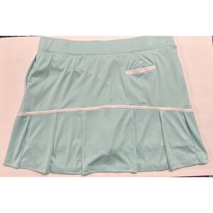 IZOD Golf Ladies XL Pale Aqua White Trim‎ Pockets Skort With Pleats
